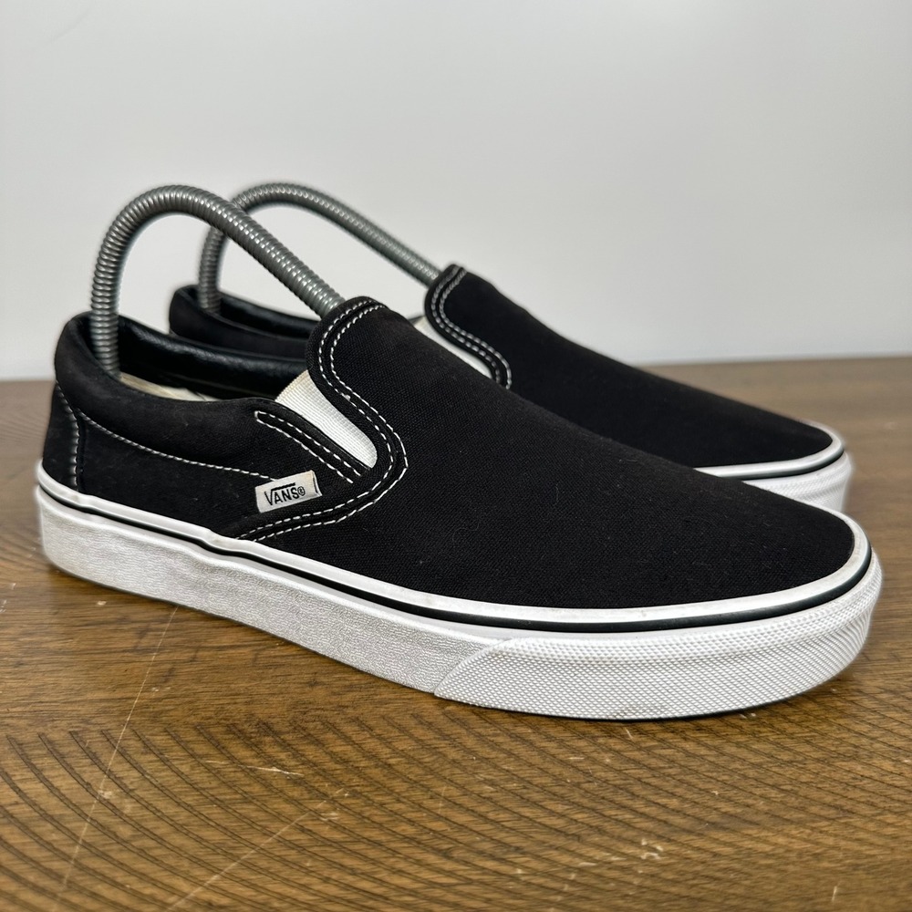 Vans Shoes‎ Women 8.5 Black Classic Slip-On Canvas Skate Casual Sneakers Walking
